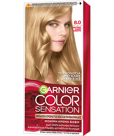 ΒΑΦΗ ΜΑΛΛΙΩΝ COLOR SENSATION 8.0 Φωτεινό Ξανθό Ανοιχτό